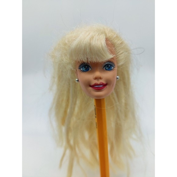 Barbie Head Replacement Doll Repair Replace Blonde Peach Highlights Blue Eyes - Picture 4 of 9